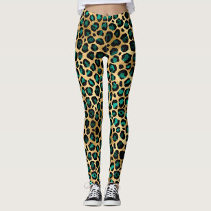 Leopard turquoise leggings