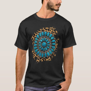 Leopard Turquoise Texas Western Boho Rodeo Cowgirl T-Shirt