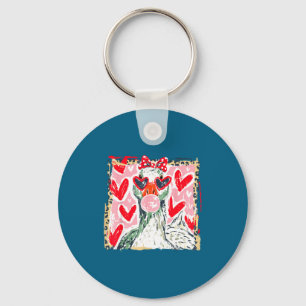 Leopard Valentine's Day Goose Cute Animal Couple M Keychain