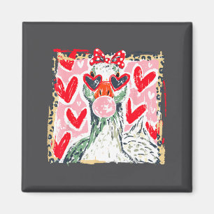 Leopard Valentine's Day Goose Cute Animal Couple M Magnet