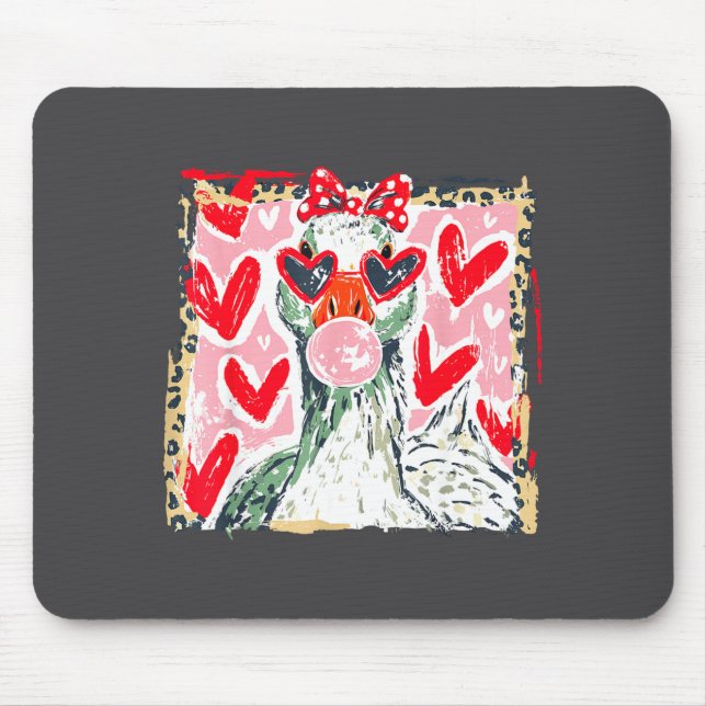 Leopard Valentine's Day Goose Cute Animal Couple M Mouse Pad (Front)