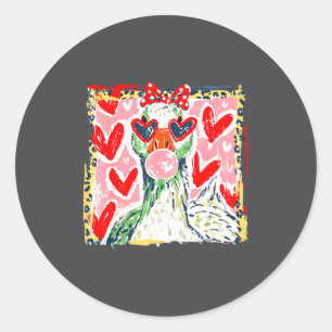 Leopard Valentine's Day Goose Funny Cute Goose Hun Classic Round Sticker