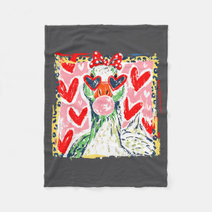 Leopard Valentine's Day Goose Funny Cute Goose Hun Fleece Blanket