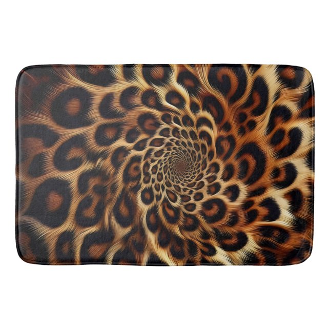 Leopard Vibes: Add a Wild Touch to Your Bathroom Bath Mat (Front)