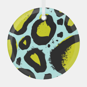 Leopard Vibrance: Colourful Wild Textures. Glass Ornament
