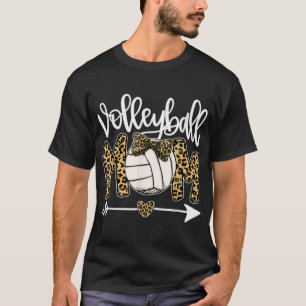 Leopard Volleyball Mom Fun Ball Mom Mother's Day G T-Shirt