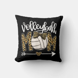 Leopard Volleyball Mom Fun Ball Mom Mother's Day G Throw Pillow