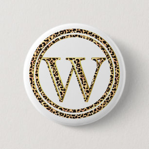 Leopard W 2 Inch Round Button