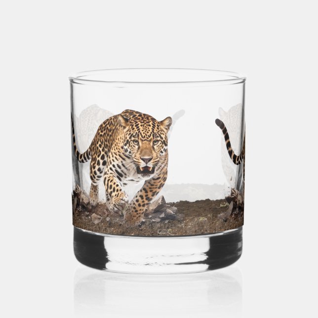 Leopard Whiskey Glass (Front)