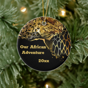 Leopard wild animal fur travel souvenir DIY photo Ceramic Ornament