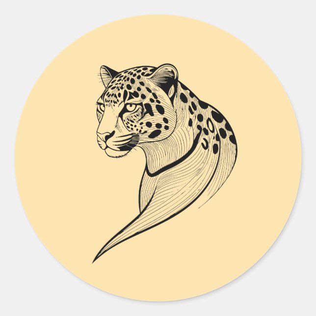 Leopard - Wild Elegance Classic Round Sticker (Front)