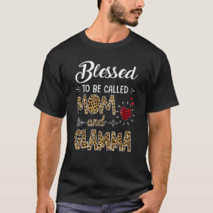 Leopard With Heart Plaid Blessed To Be Called Mom T-Shirt