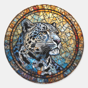 Leopard with Warm and Cool Tones Classic Round Sticker