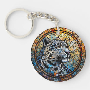 Leopard with Warm and Cool Tones Keychain