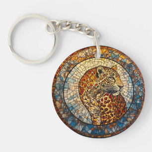Leopard with Warm and Cool Tones Keychain