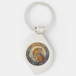 Leopard with Warm and Cool Tones Keychain