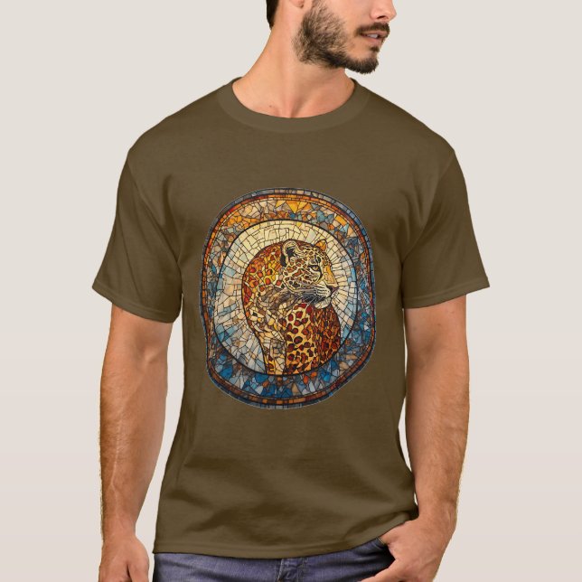 Leopard with Warm and Cool Tones T-Shirt (Front)