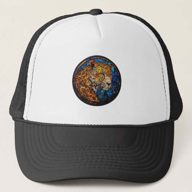 Leopard with Warm and Cool Tones Trucker Hat (Front)