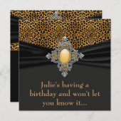 Leopard Womans Surprise 40th Birthday Party Invitation (Front/Back)