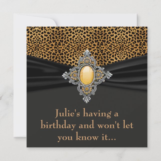 Leopard Womans Surprise 40th Birthday Party Invitation (Front)