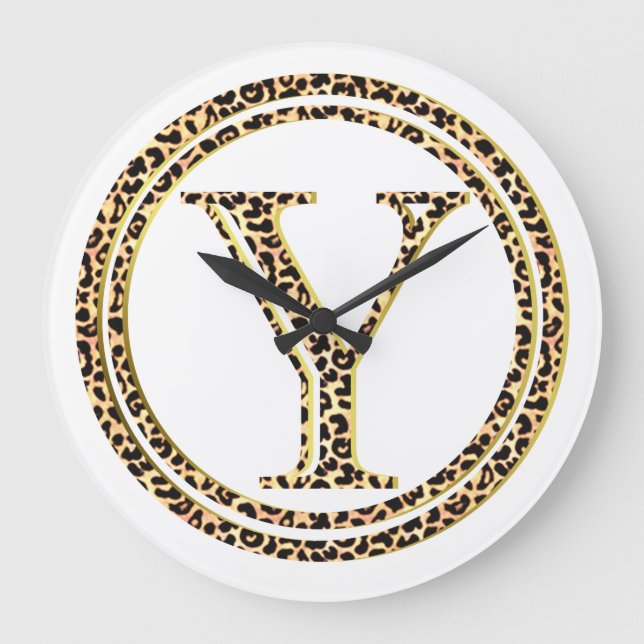Leopard Y Large Clock (Front)