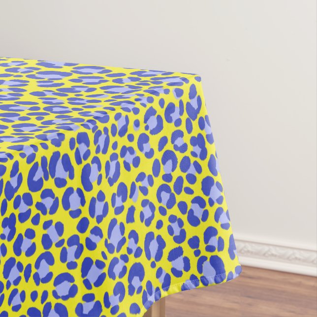 Leopard Yellow Blue Purple Tablecloth (In Situ)