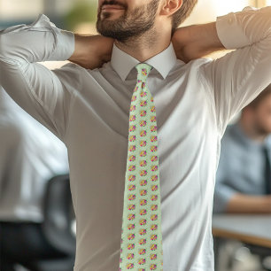 Leopard Yellow Gecko Green Tie