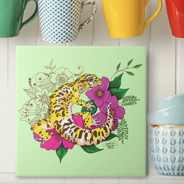 Leopard Yellow Gecko Green Tile (Creator Uploaded)