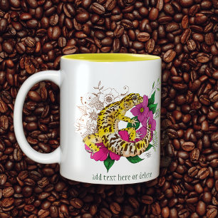Leopard Yellow Gecko Green Two-Tone Coffee Mug