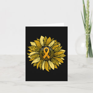 Leopard Yellow Sunflower Childhood Cancer Awarenes Card