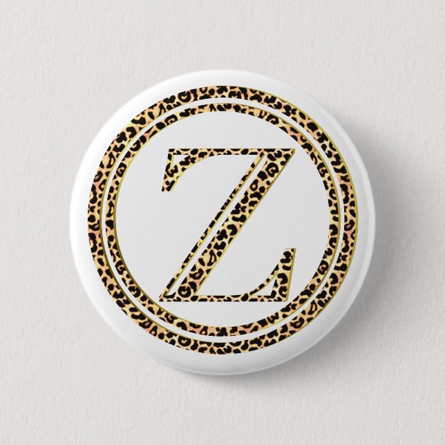 Leopard Z 2 Inch Round Button (Front)
