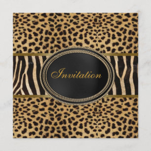 Leopard Zebra Party Invitation