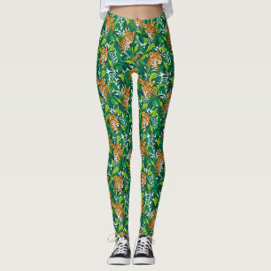 Leopards Among Lush Tropical Greenery Leggings