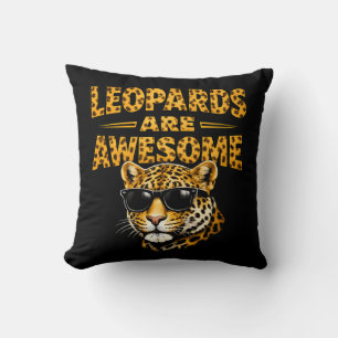 Leopards Are Awesome – Leopard with Sunglasses Throw Pillow