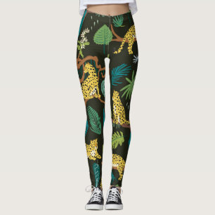 Leopards in Jungle: Vintage Wild Leggings