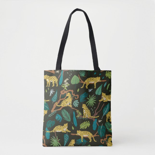 Leopards in Jungle: Vintage Wild Tote Bag (Front)