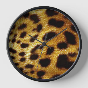 leopards skin print wall clock