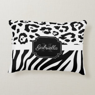Lepard Print / Zebra Print Accent Pillow