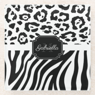 Lepard Print / Zebra Print Glass Coaster