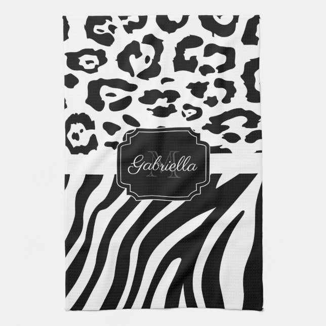 Lepard Print / Zebra Print Kitchen Towel (Vertical)