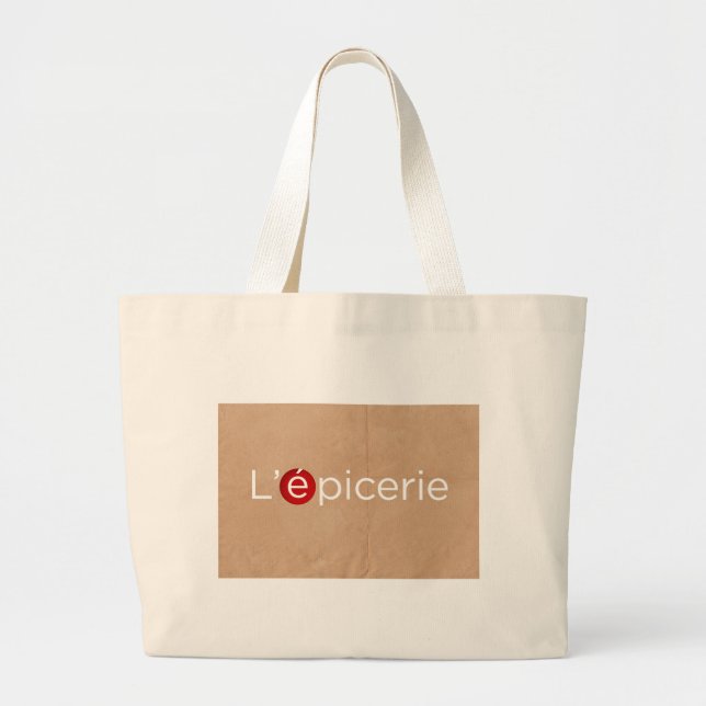 L'Épicerie Large Tote Bag (Front)