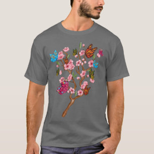 Lepidopterist Sakura Cherry Blossom Insect Flower  T-Shirt