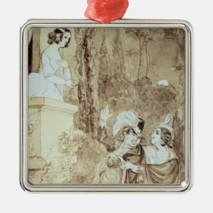 Leporello serenading Elvira in guise Giovanni Metal Ornament