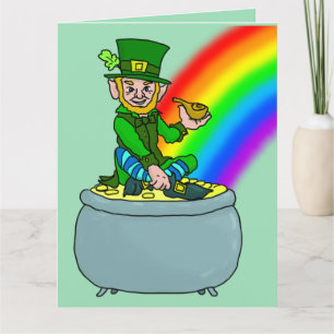 LEPRECHAN & RAINBOW ST.PATRICK'S DAY BIG CARDS