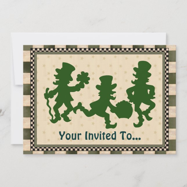 Leprechaun 2 Fête de la Saint Patrick Invitation (Devant)