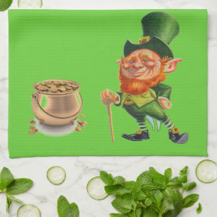 LEPRECHAUN AND POT OF GOLD towel