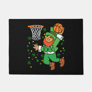 Leprechaun Basketball Dunk Saint Patrick'S Doormat