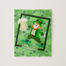 Leprechaun + Beer "Happy St. Patrick's Day"