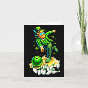 Leprechaun bowling lover matching sports st card
