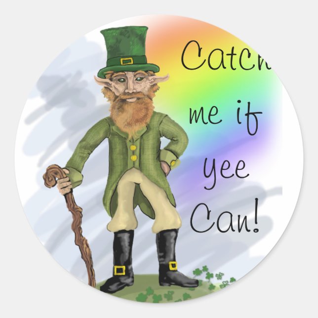 Leprechaun, Catch me if yee Can! Stickers (Front)
